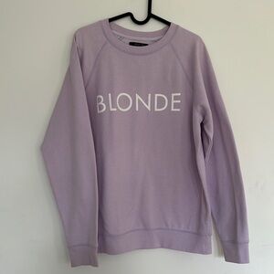 Brunette The Lable Lavender 'BLONDE' Crew Neck Sweatshirt
